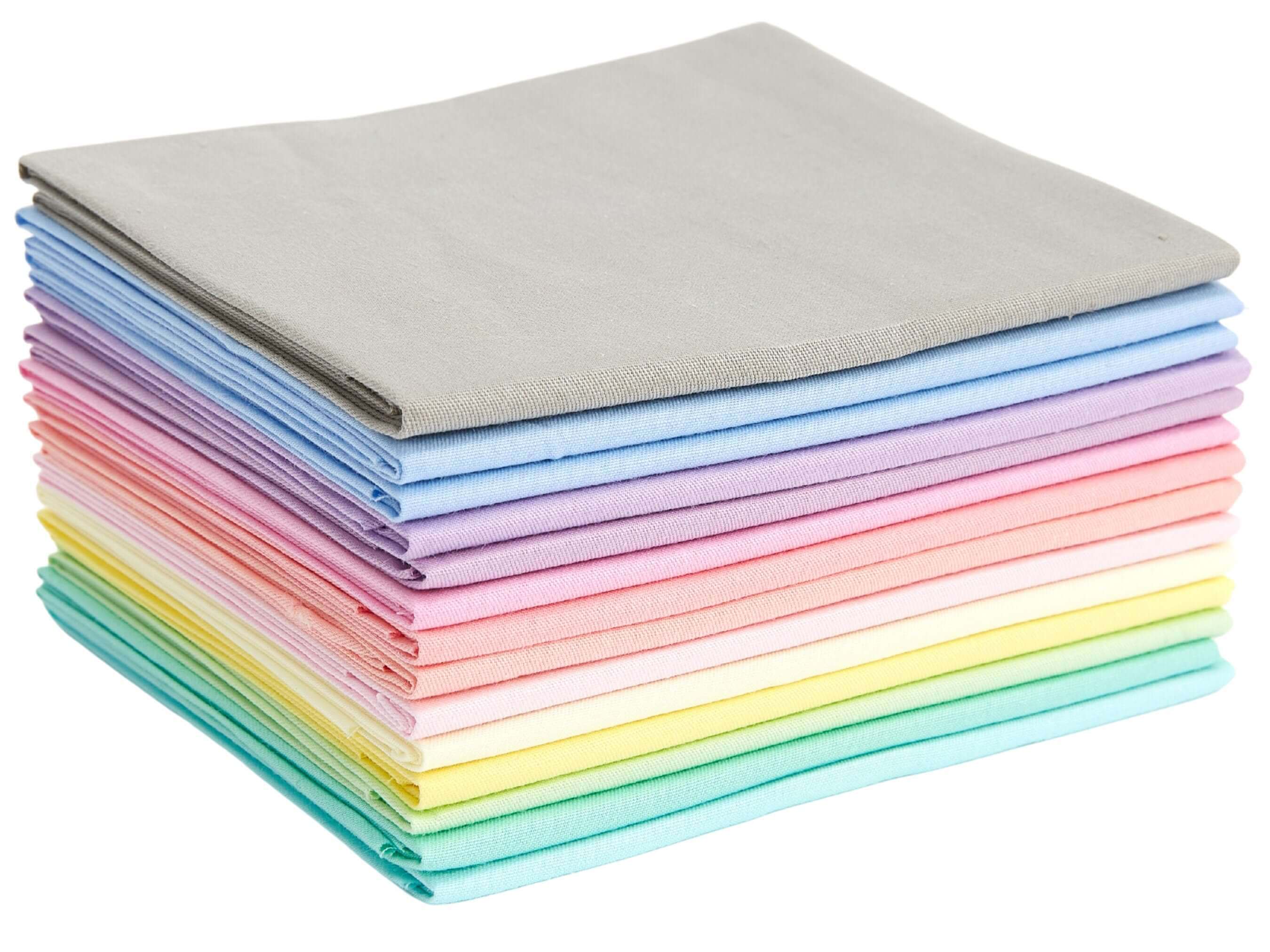 Fat Quarter Bundle -100% Cotton | Pastel Mix l Mix - 14 Colors | Quilting  Crafting Fabric |Special Gift