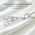 thumbnail image 4 of Polki Diamond Initial Necklaces for Women in 925 Sterling Silver Platinum Plated Size 20"- A Letter Necklace I4 Clarity Jewelry Anniversary Wedding Unique Christmas Gifts, 4 of 6