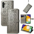 thumbnail image 1 of for Samsung Galaxy A54 5G Case, Premium PU Leather Wallet Case [Cat & Dog & Flowers Embossed] Card Slots Kickstand Magnetic Closure Flip Case Cover for Samsung Galaxy A54 5G 6.4",Gray, 1 of 4