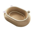 thumbnail image 1 of Cama rascadora para gatos, bandeja rascadora profunda 3 en 1, resistente al desgaste, moderna, portátil, protector de muebles, sofá, ovalado, para des, 1 of 10