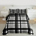 thumbnail image 2 of Homewish Classic Geometric Plaid Bedding Comforter Set,Modern Geometric Twin Comforter Sets,Gray Black Grid Bedding Set For Boys Kids,Super Cozy Room Decor Reversible,2pcs, 2 of 8