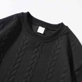 thumbnail image 7 of 2 Piece Sweater Sets for Men Fall Winter Jacquard Knitted Outfits Long Sleeve Pullover/Zip Top and Loose Pant (S, Black), 7 of 7