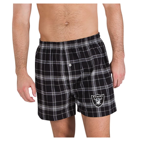 Men's Concepts Sport Black/Gray Las Vegas Raiders Ultimate Flannel Boxers