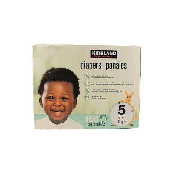 Kirkland Signature Diapers Size 5 (27lbs ) 168 CT