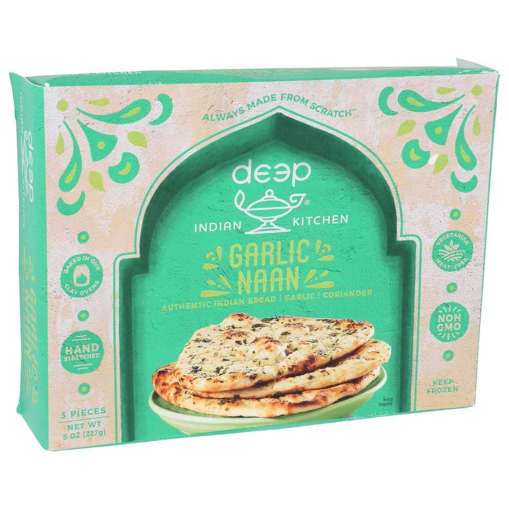 Deep Indian Kitchen Garlic Naan Bread, 8 Ounce -- 8 per Case.