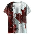 thumbnail image 4 of WEIYLL Ladies T Shirts Canada Day Retro Summer Vacation Maple Leaf Print Plus Size Wine Tops Sizes XXL, 4 of 4