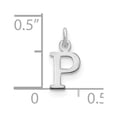 thumbnail image 2 of Auriga 925 Sterling Silver Rhodium-plated Letter P Initial Charm for Women, 2 of 4