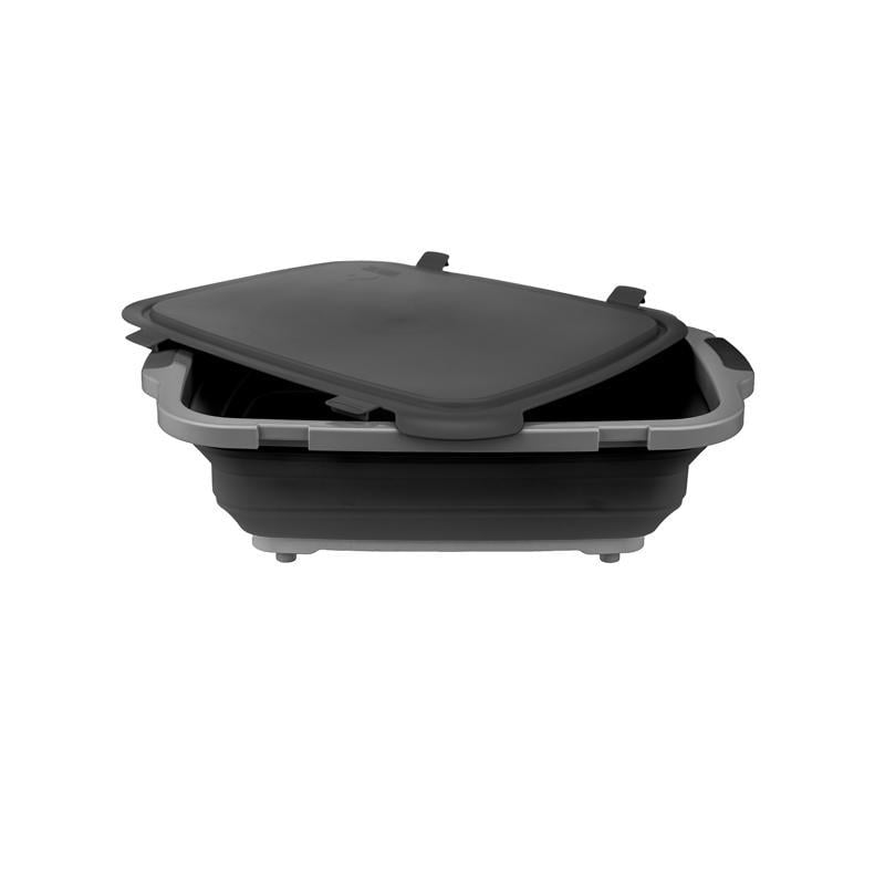 Drip EZ Collapsible BBQ Prep Tub - Cutting Board, Locking Lid - 1 XL, Black — Garden & Landscape Use, Standard Connection