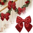 thumbnail image 7 of Xingjin Glitter Bow Ornaments, Christmas Tree Bows With Hollow-Out Design, Holiday Wreath Accent For Xmas Tree And Party Decor, 7 of 7