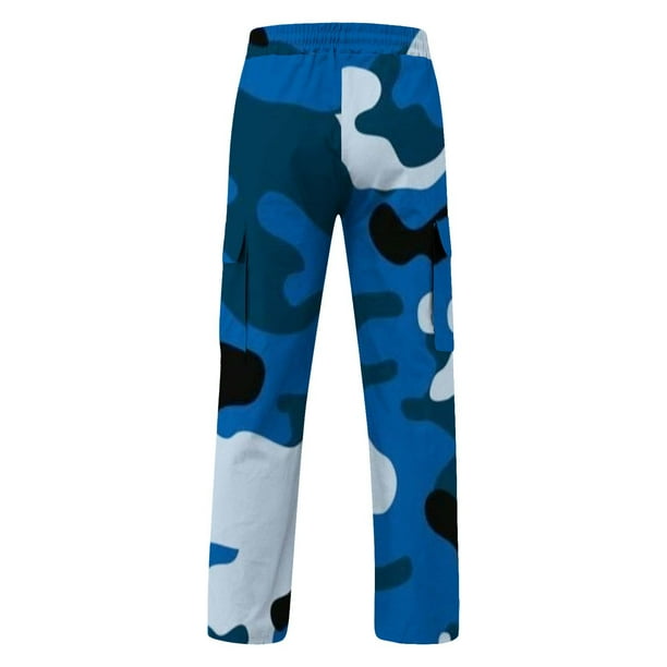 Vunhao Mens Cargo Pants, Multi-Pocket Outdoor Camo Relaxed