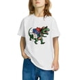 thumbnail image 1 of RXIRUCGD T-shirt en Coton pour Tout-Petits Garçons Filles Mode Mignon Col Rond Imprimé Manches Courtes (Blanc, Taille : 5 Ans), 1 of 5