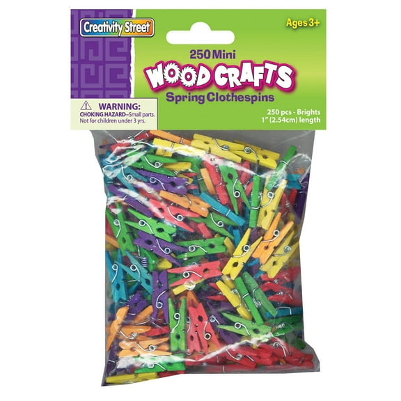 Creativity Street Wood Craft Pins, 1" Colored Mini-Pins, 250/Pkg.