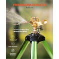 thumbnail image 6 of Heavy-Duty Impact Sprinkler with Tripod Base, Brass Head & 3/4" Connector | 360° Full-Circle Lawn Irrigation | Adjustable Height for Large Yard and Garden Coverage, 6 of 11
