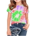 thumbnail image 2 of NAISIBABY Girls Graphic Tees Size 8, Summer Tie-Dye Short Sleeve Crew Neck Kids Casual T-Shirt Multicolor (3-14T), 2 of 5
