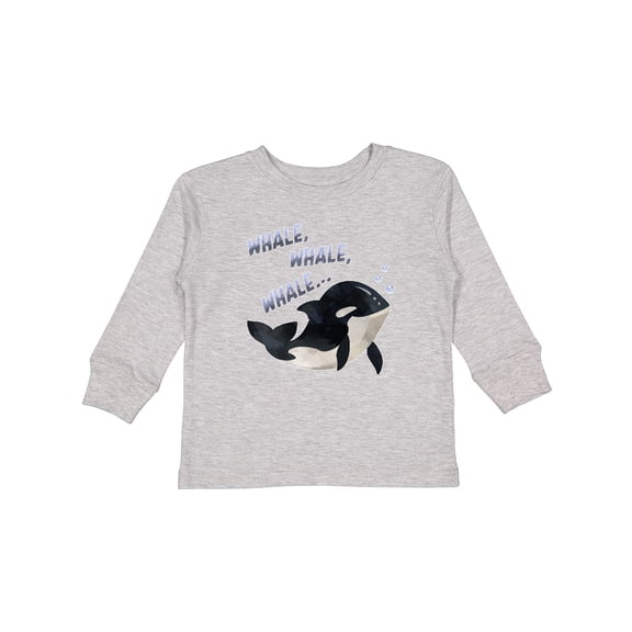 Inktastic Whale, Whale, Whale Cute Orca Pun Boys or Girls Long Sleeve Toddler T-Shirt