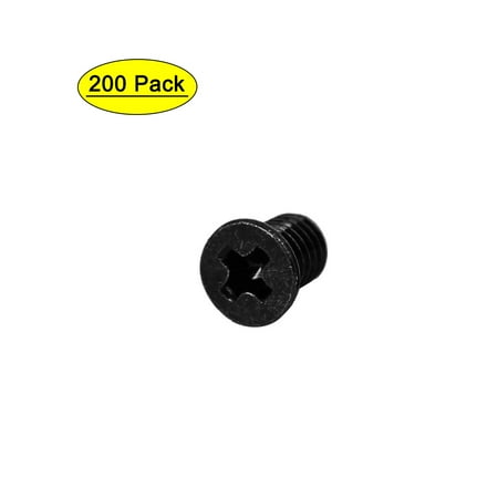 

Computer PC Case HDD Flat Head Hard Drive Screw Black M3x4.8mm 200pcs