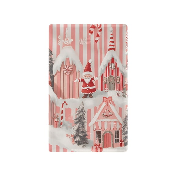 Yayeee Blank Wall Plate Cover 1-Gang 4.5"x2.7" Home Unused Decorative Outlet, Light Pink Gingerbread Houses