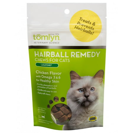 180 count (3 x 60 ct) Tomlyn Hairball Remedy Chews for Cats