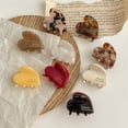 thumbnail image 3 of Pinza de pelo con forma de corazón para mujer y niño, accesorio para el cabello de 3,5 cm, estilo francés, Retro, cangrejo de acetato, colorido, 3 of 5