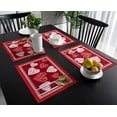 thumbnail image 4 of Placemat Valentine Rose Flower Red 4/6pcs Table Pad Mats for Dining Table Home Kitchen r Accessories Linen Coaster, 4 of 7