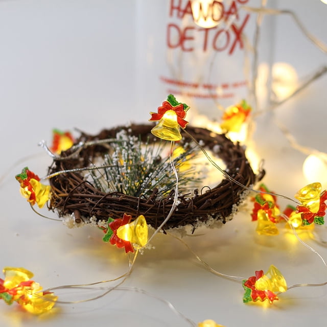 Fiudx Guirnalda de Luces Led Navideñas, Luz Blanca Cálida, Funciona con Pilas, 8 Modos de Iluminación con Control Remoto, Ideal para Fiestas En Interiores y Exteriores, Fácil de Instalar, 50 Bombilla