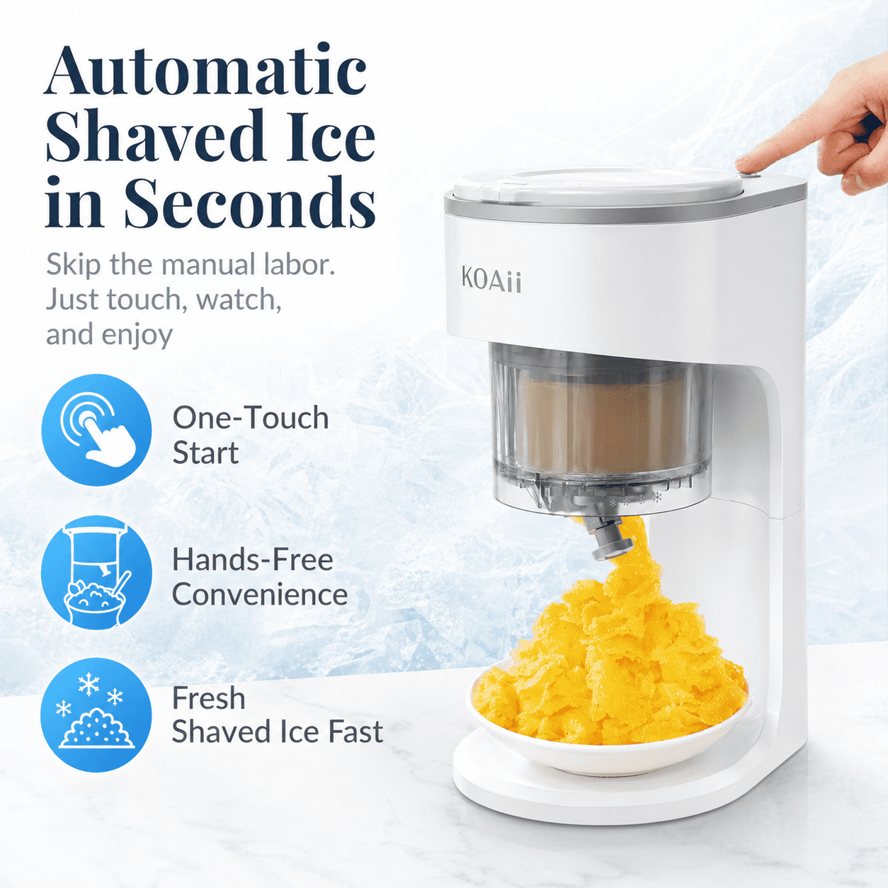 Snow Cone Machine - Electric Shaved Ice Maker for Home, Parties & Kids - Makes Slushie Ice Treats