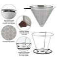 thumbnail image 3 of Lubelski Stainless Steel Home Coffee Filter Reusable Pour Over Dripper Non-slip Strainer, 3 of 7