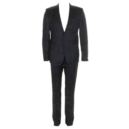 hugo boss hugo men's 2 button contemporary slim fit suit, navy, 40 jacket, 34 (Best Hugo Boss Suits)