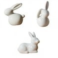 thumbnail image 1 of Estatuilla de cerámica de 3 piezas, estatua de Pascua, estantería para , decoración de escritorio, arte Macarena Escultura de estatuilla de conejo, 1 of 8