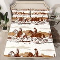 thumbnail image 2 of Castle Fairy Animal Horse 4-Piece Full Size Sheets,Western Cowboy Bed Sheets,Exotic Style Lightweight Sheet Sets,Lightweight Rustic Room Decor, 2 of 7