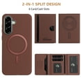 thumbnail image 4 of ELEHOLD Case for Samsung Galaxy A26 5G, 2-in-1 Detachable Magnetic Wallet Case with Card Holder, RFID Blocking Shockproof PU Leather Cover with Kickstand,Brown, 4 of 5