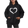 thumbnail image 5 of WRKEKC Hoodies for Women Heart Print Long Sleeve Hooded Drawstring Pullover Sweatshirt Top for Women Casual Wear, 5 of 5