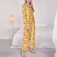 thumbnail image 3 of Honeii Flowe Chicken print Women's Pajama Sets Long Sleeve Button Down Sleepwear Nightwear Soft Pjs Lounge Sets-Medium, 3 of 7