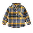 thumbnail image 3 of Esaierr 1-6Y Toddler Boys Girls Long Sleeve Plaid Shirt Coats for Kids Fall Winter Casual Shirt Tops Cardigan Jacket, 3 of 8