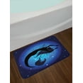 thumbnail image 2 of Mermaid Bath Mat, Silhouette of Legendary Aquatic Girl on Moon Sky Background Fictional Print, Non-Slip Plush Mat Bathroom Kitchen Laundry Room Decor, 29.5 X 17.5 Inches, Purple Black, Ambesonne, 2 of 2
