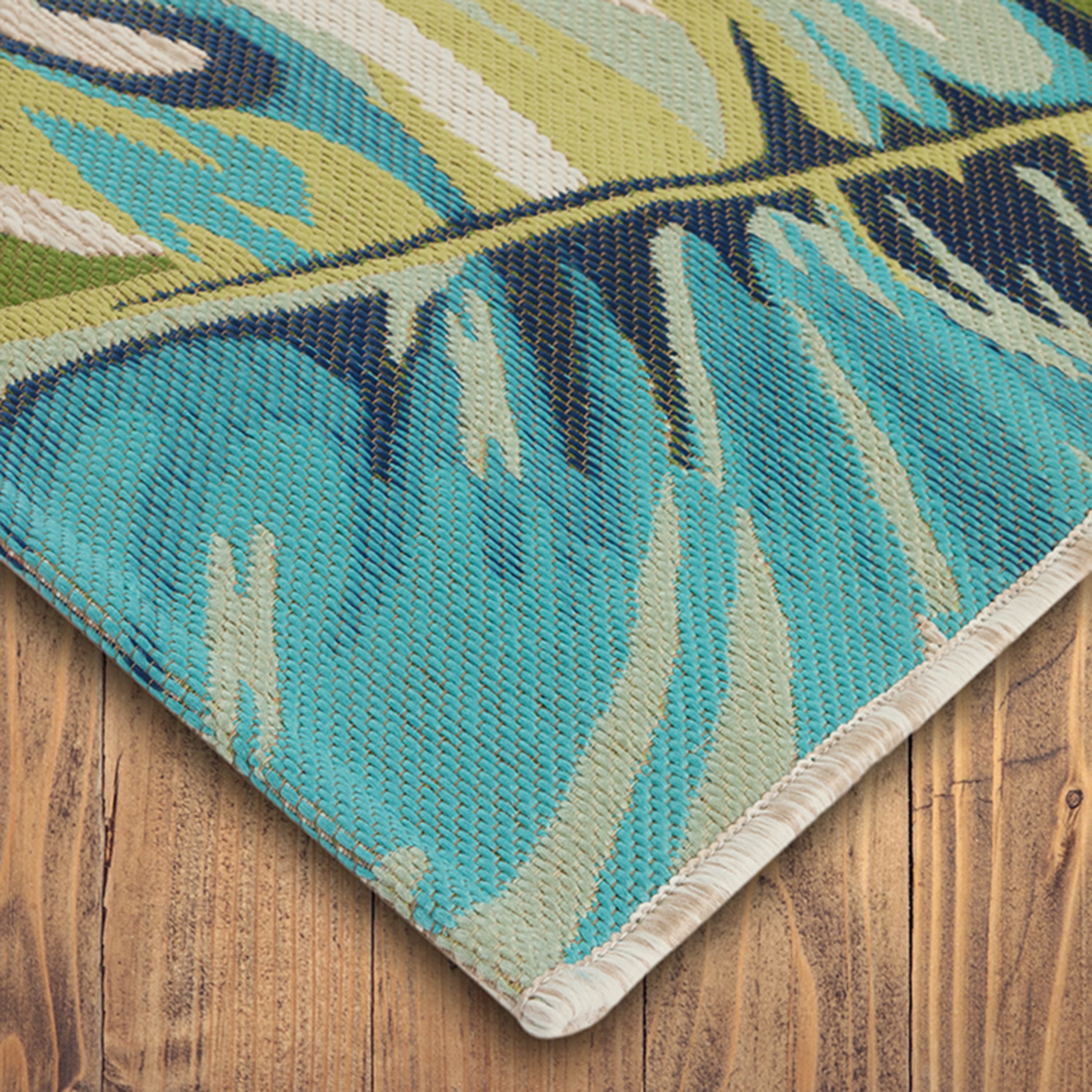 (3 pack) Better Homes & Gardens 5'x7’ Woven Tropical Oasis Outdoor Rug