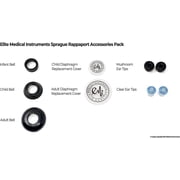 EMI Pink Sprague Rappaport Stethoscope with Black Aneroid Sphygmomanometer Blood Pressure Cuff Set #340