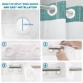 thumbnail image 5 of No Hook Shower Curtain, Teal Green Stripe Shower Curtains for Bathroom with See Through Top Window, Farmhouse Vintage Minimalist Geometric Waterproof & Washable Bath Curtain Narrow 54"x78", 5 of 9