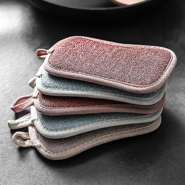 Esponja de cocina lavable 4 piezas MACHAO Esponja para lavavajillas de DOBLE cara reutilizable de microfibra antiestropajo