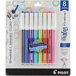 12484 Pilot FriXion Fineliner Erasable Marker Pen, Fine 0.6mm, Pack of 8  Colors