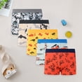 thumbnail image 2 of dmqupv Underwear for Kids Boys Soft Boxer Briefs Toddler Underwear Cartoon Pattern Comfortable Cotton Fashion Breathable 5 Pack Orange,10-12 Years, 2 of 5