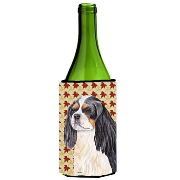 Cavalier Spaniel Fall Leaves Portrait Wine bottle sleeve Hugger - 24 oz.