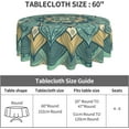 thumbnail image 4 of Mandala Sage Green Waterproof Picnic Patio Party Round Table Cloth Cover Decorations Fabric 60 Inch Circular Tablecloth for 20-47 Inch Home Dining Room Kitchen Decor, 4 of 6