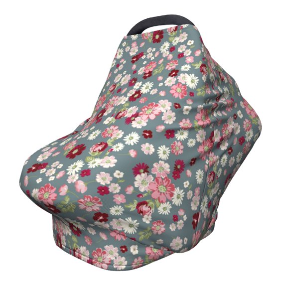 Fotbe Daisies Flowers Pattern Car Seat Covers for Babies, Nursing Breastfeeding Cover Carseat Canopy, Soft Stretchy Carrier Cover