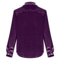 thumbnail image 3 of Karight Women's Dressy Button Down Velvet Blouse Tops Elegant Ladies Lapel Business Casual Tops Long Sleeve Party Shirts, 3 of 5