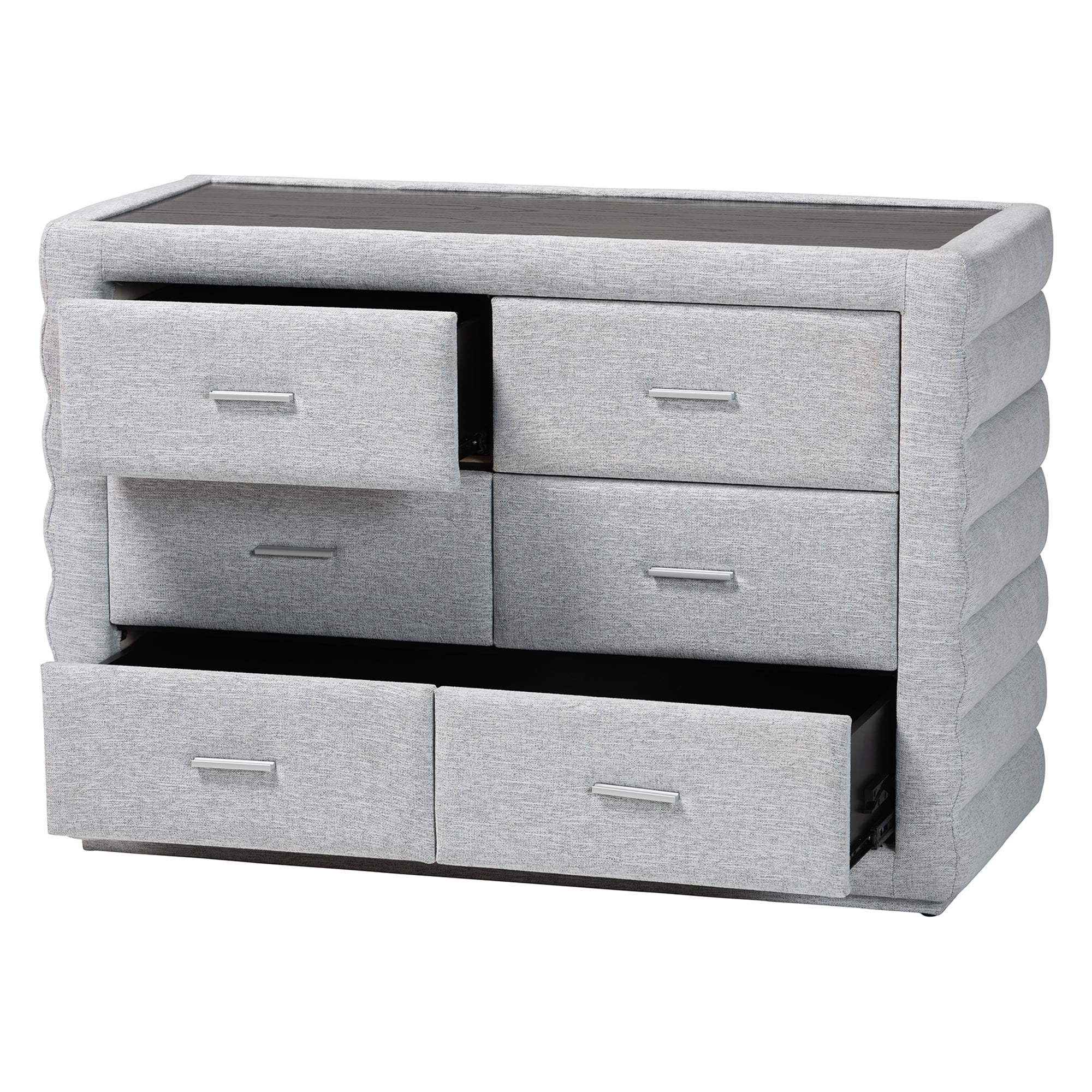 Baxton Studio Cadmus Modern Dresser, 4-Drawer, Light Grey