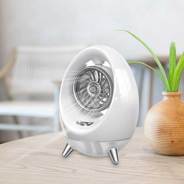 Aire acondicionado portátil, ventilador de refrigeración por agua, tanque de agua de 300ml, luz nocturna recargable, ventilador de refrigeración por Soledad Mini enfriador de aire