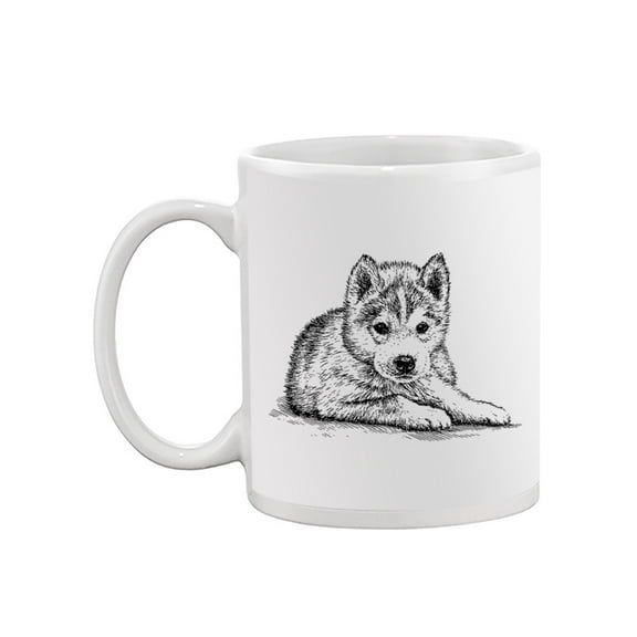 Cute Black Husky Puppy Mug  -Image by Shutterstock,