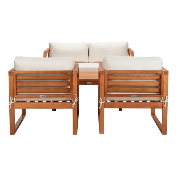 SAFAVIEH Outdoor Collection Dren 4-Piece Living Set Natural/Beige