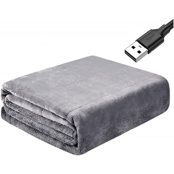 WZOOP CustomizableElectric Heated Blanket,Flannel Quick 5V USB Heating Throw, Auto Shut Off Overheating Protection Warm Home Office Bed 140x80cm Removable Switch Machine Washable-H